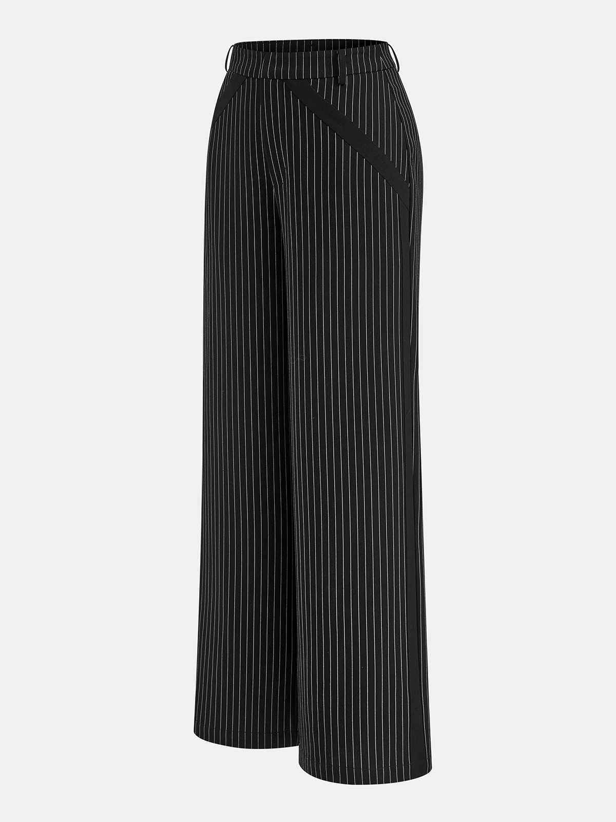 Nadelstreifen-Neckholder-Top und weite Hose