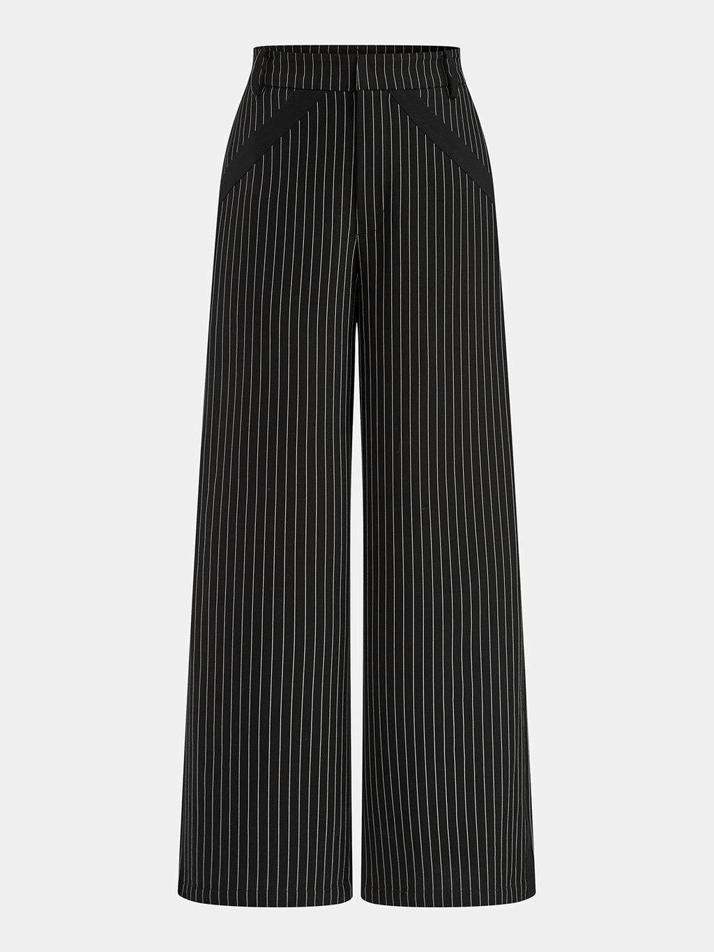 Nadelstreifen-Neckholder-Top und weite Hose