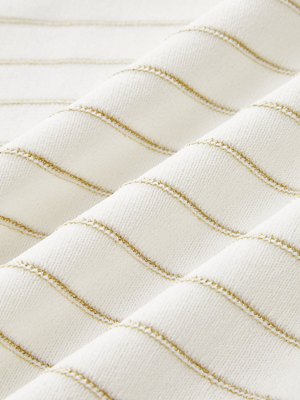 Off-Shoulder Wickelstrickoberteil mit Streifenmuster