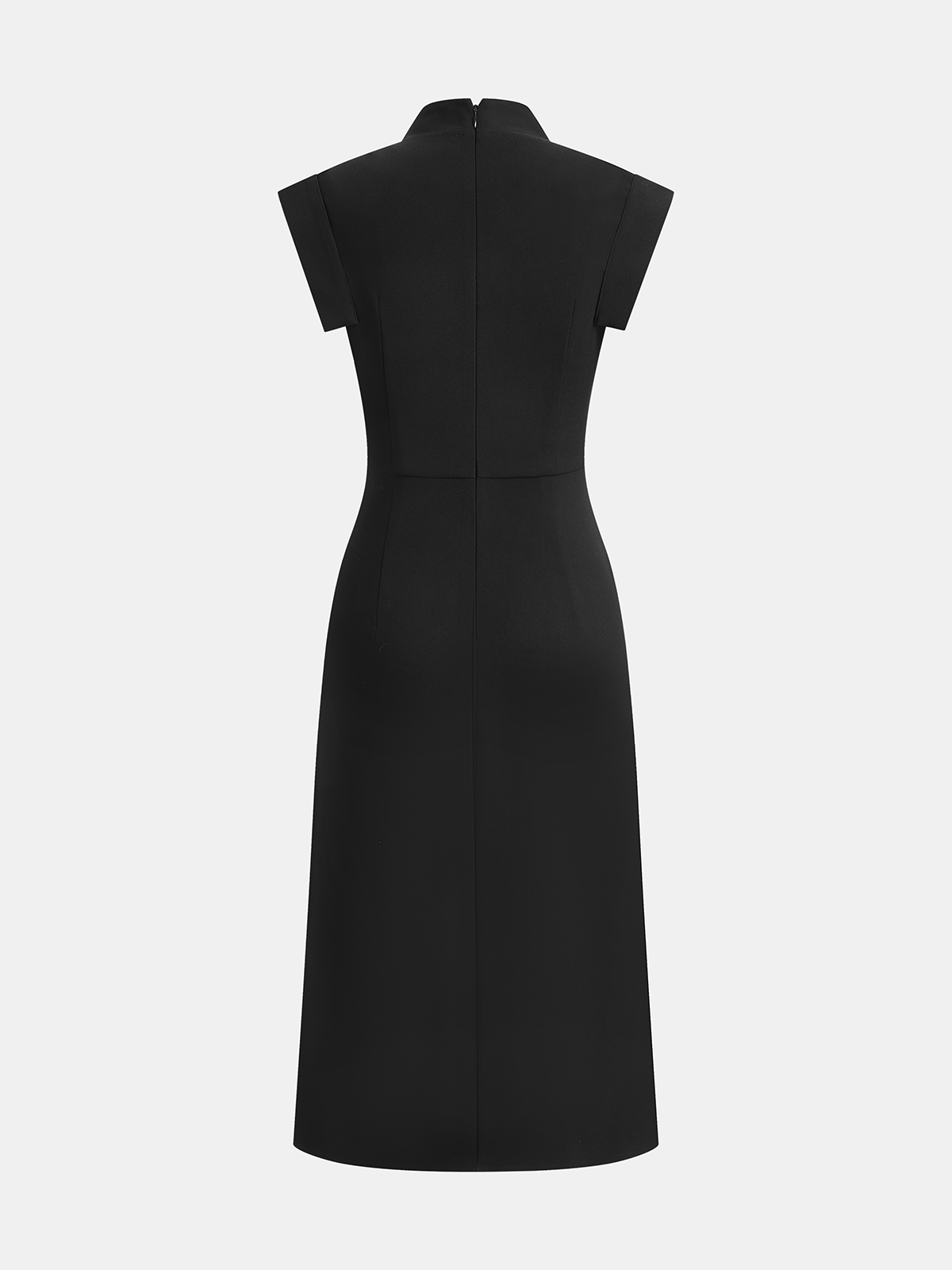 Robe moulante midi sans manches fendue à boucles