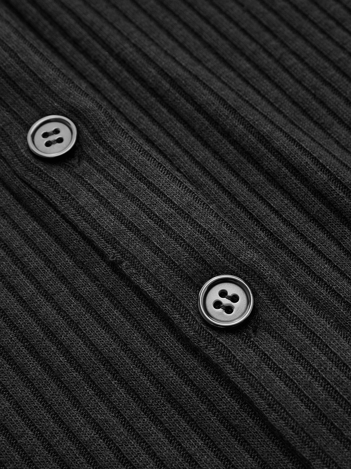 Robe midi en maille côtelée boutonnée à manches longues
