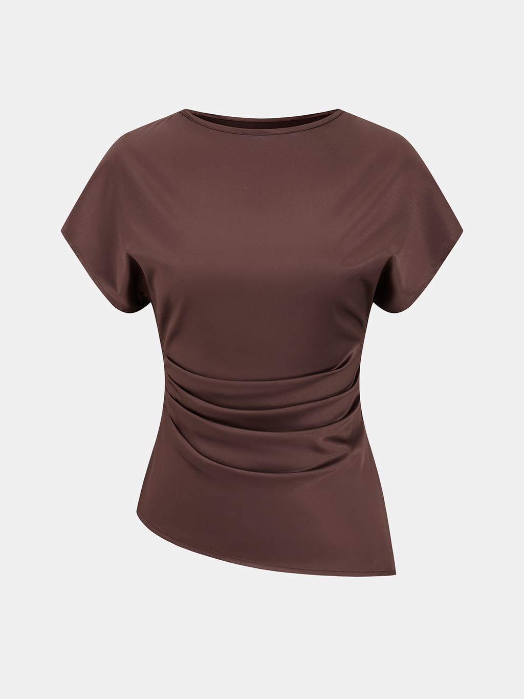 Set aus gerafftem, asymmetrischem Oberteil und Midirock