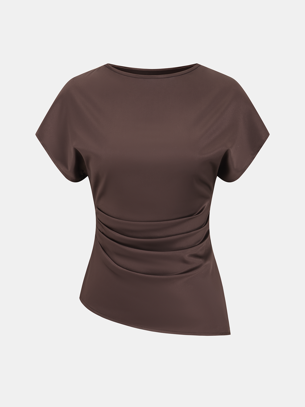 Ensemble haut drapé asymétrique et jupe midi