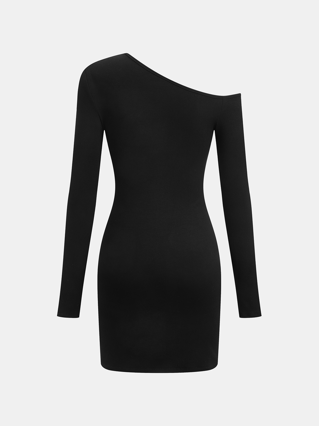 Einseitig ausgeschnittenes Langarm-Minikleid