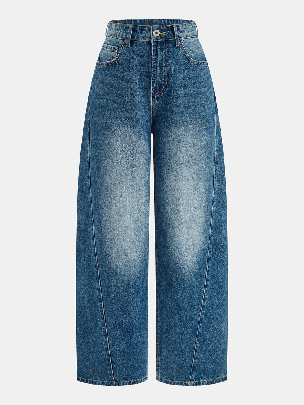 Pantalon en jean taille haute à jambe large