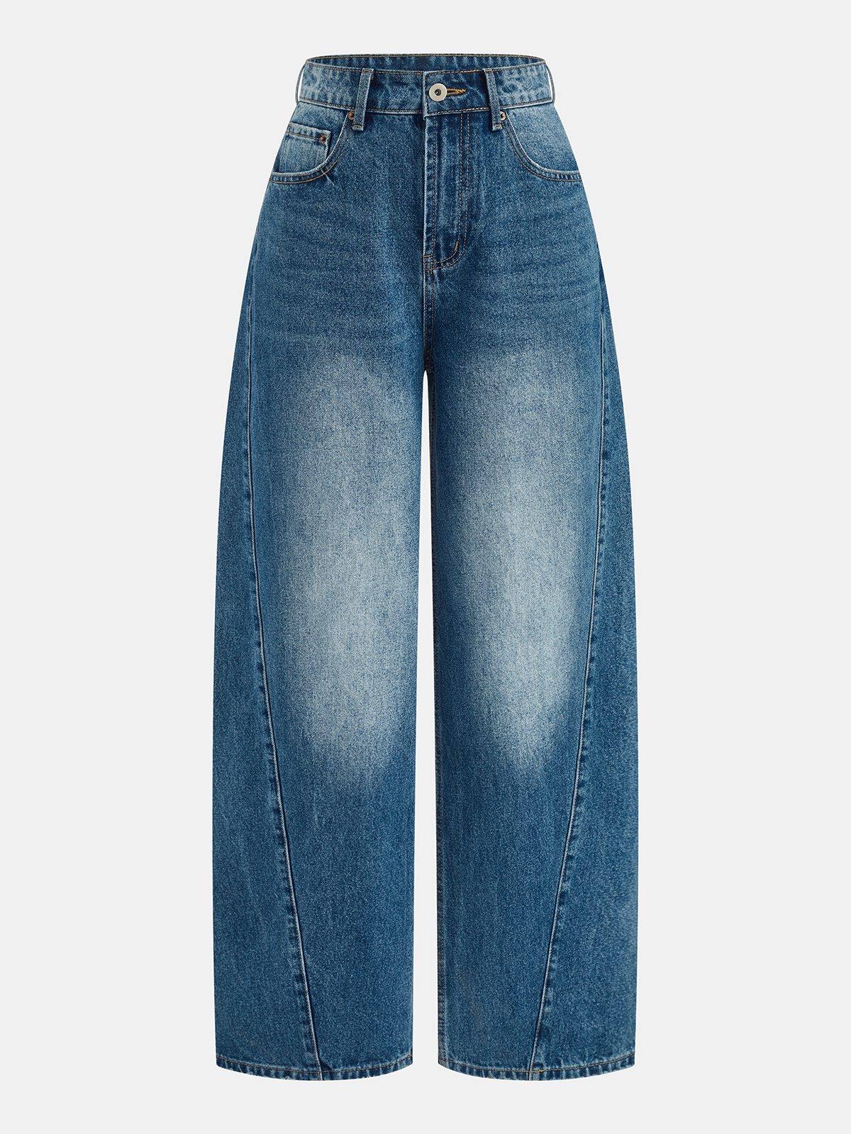Pantalon en jean taille haute à jambe large