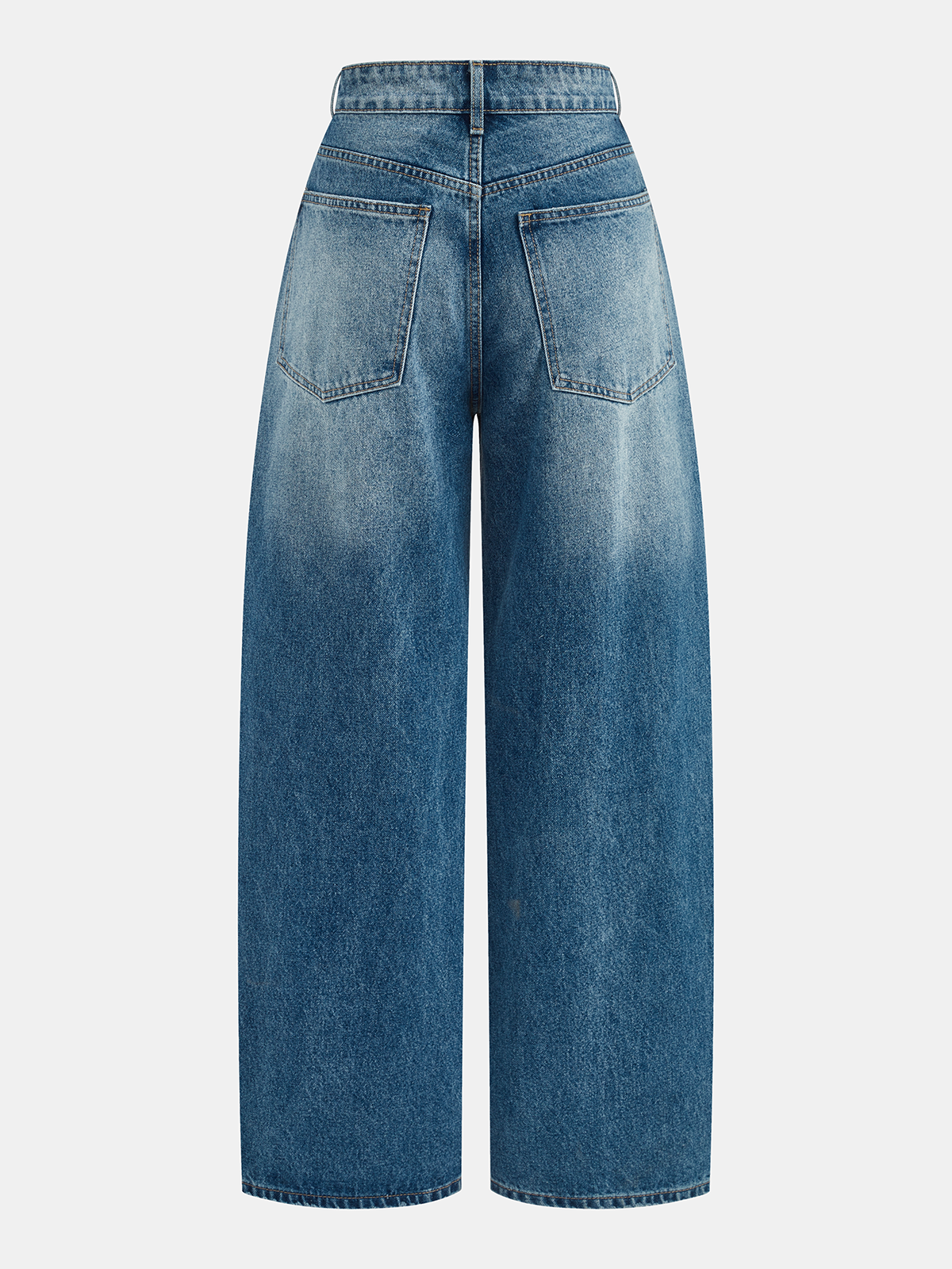 Pantalon en jean taille haute à jambe large