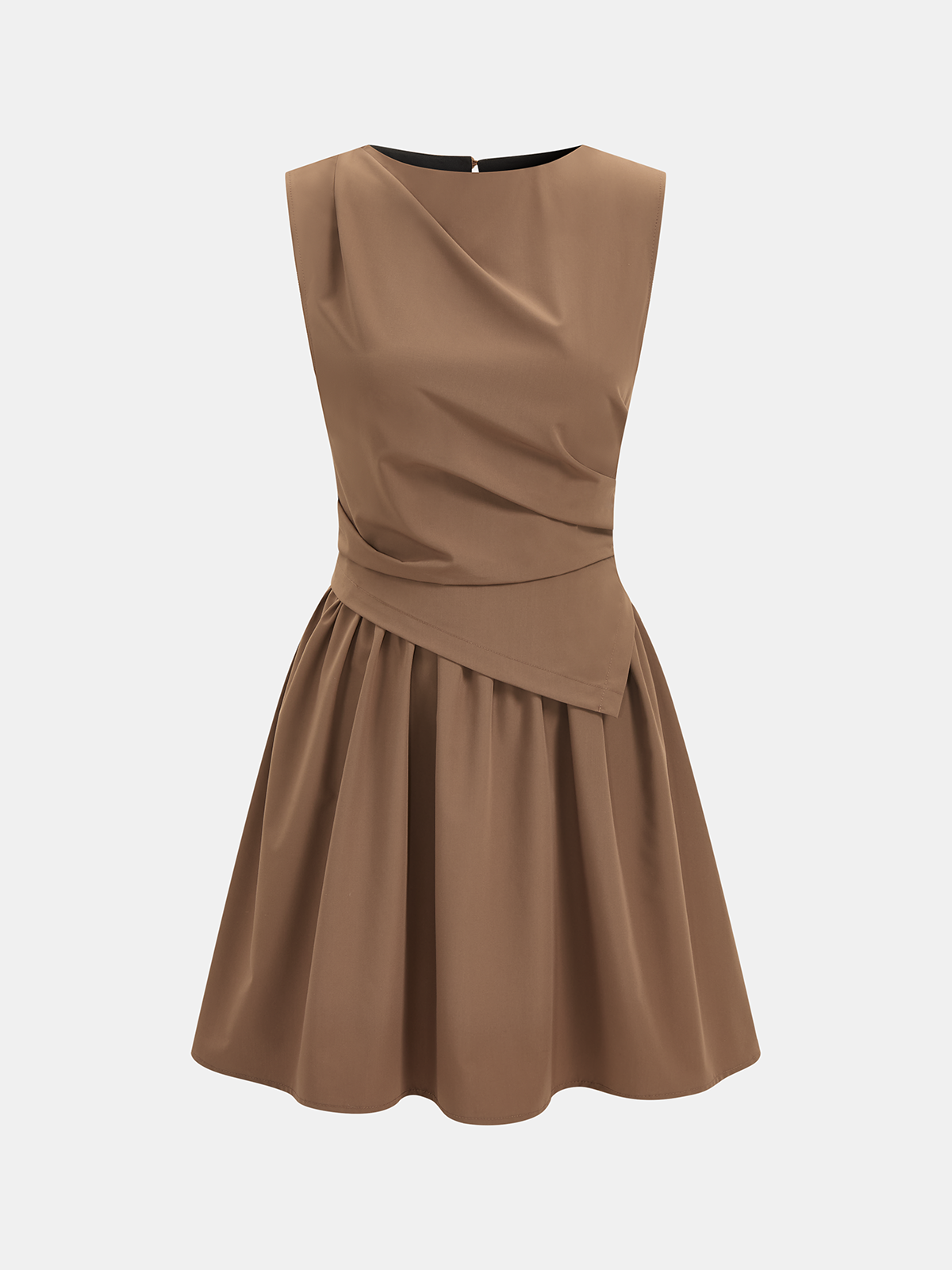 Ärmelloses Minikleid mit geraffter Taille
