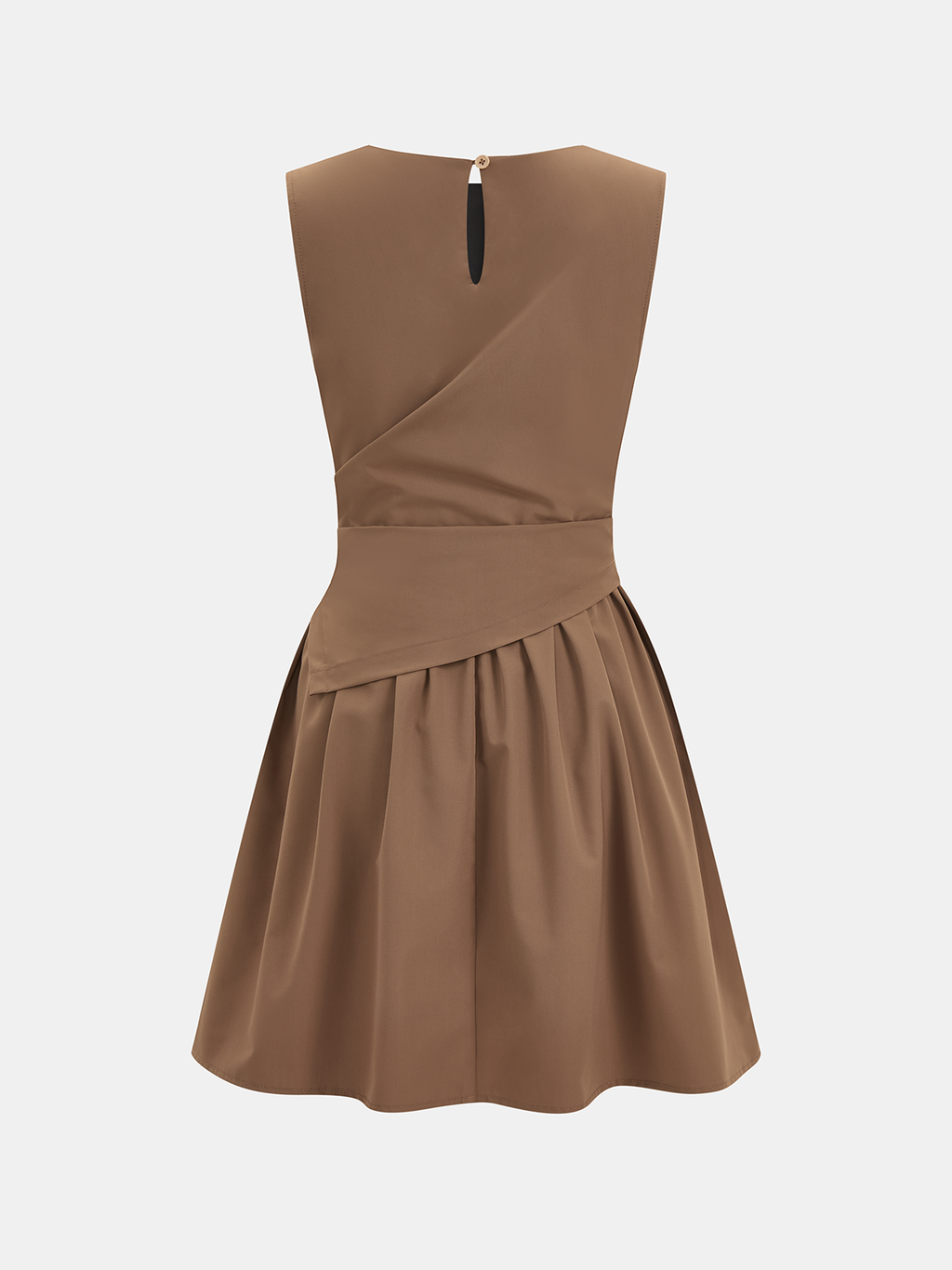 Mini-robe sans manches à taille froncée