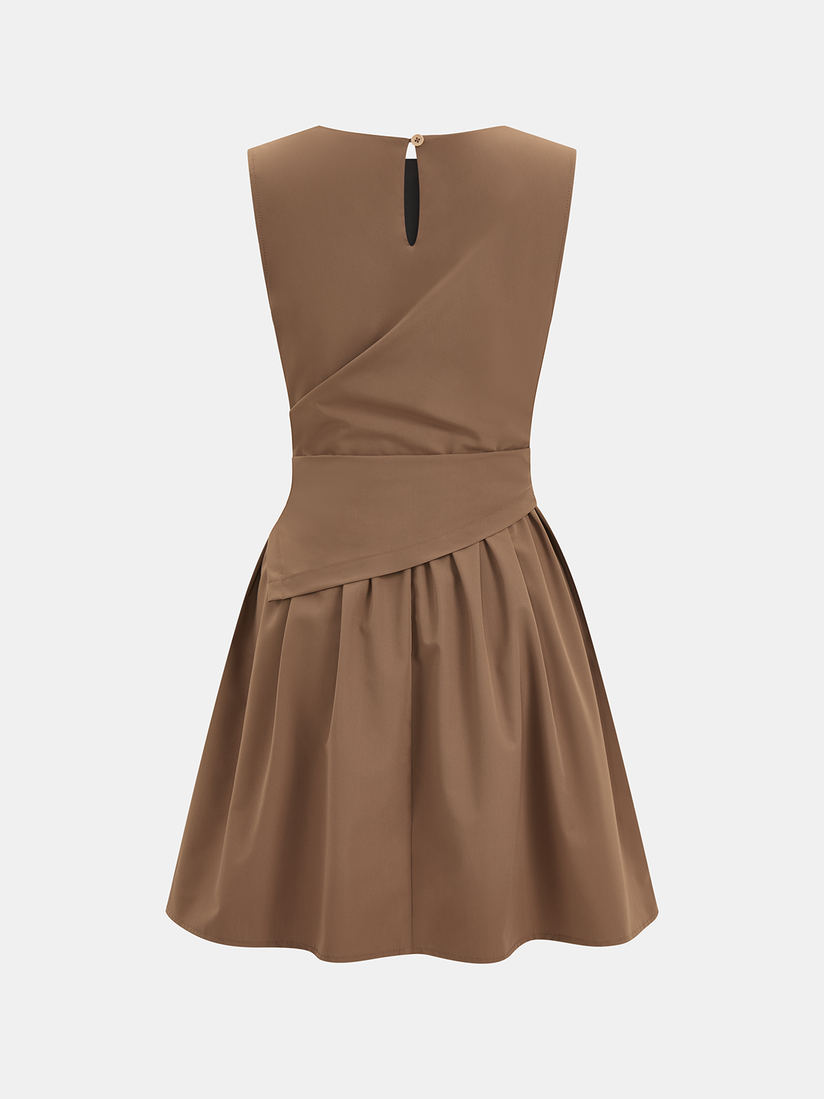 Ärmelloses Minikleid mit geraffter Taille