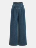 High-Waist Wide-Leg Denim Pants