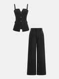 Ensemble caraco boutonné et pantalon large