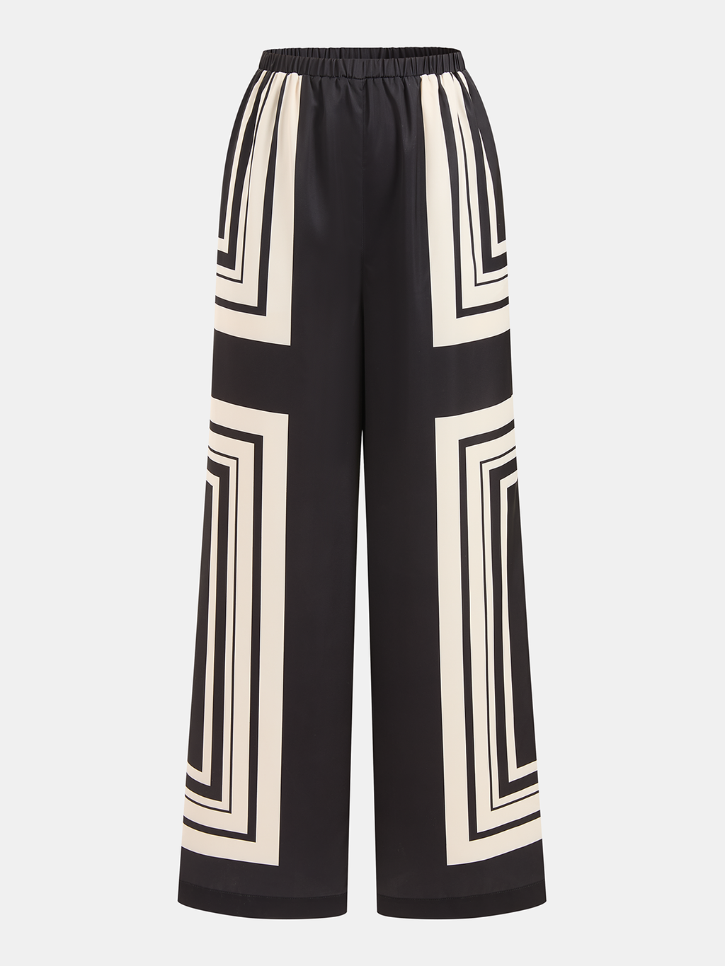 Hose mit weitem Bein und geometrischem Muster