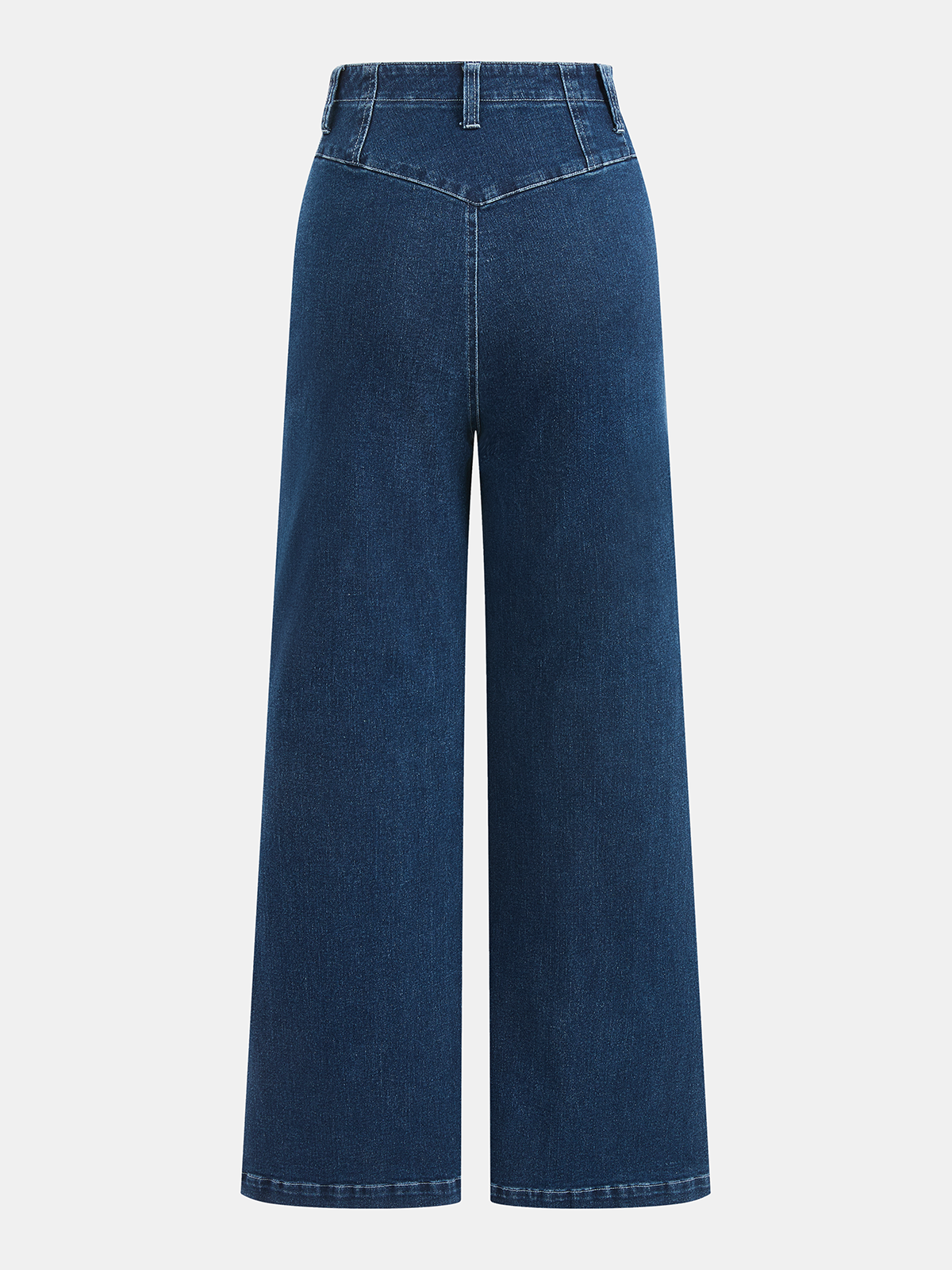 Pantalon en jean à taille mi-haute et coupe droite