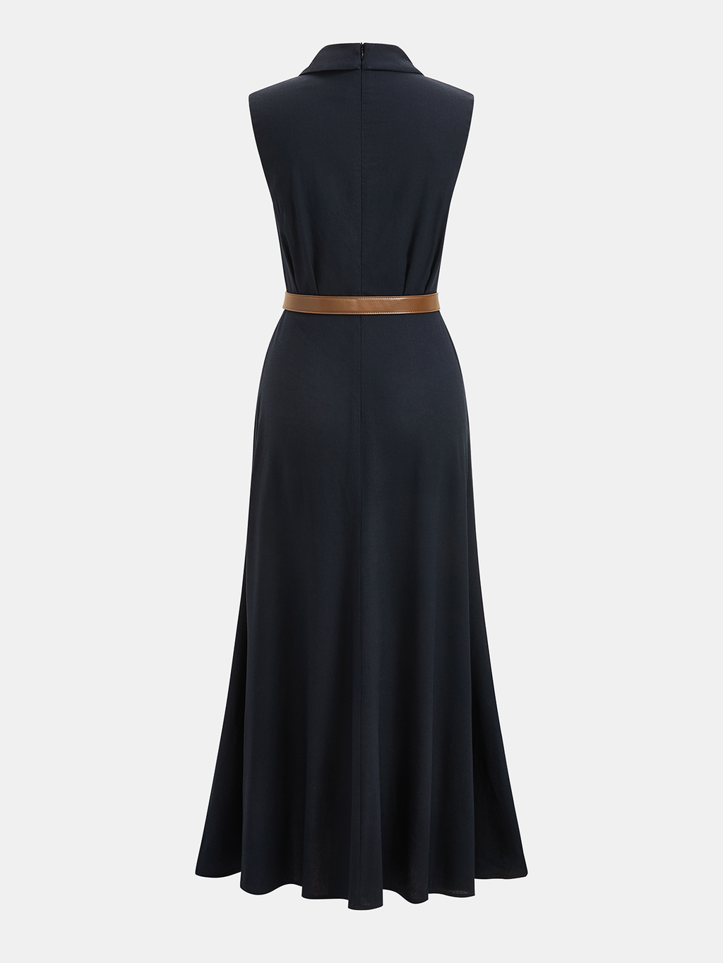 Ärmelloses Wickel-Maxikleid mit Gürtel