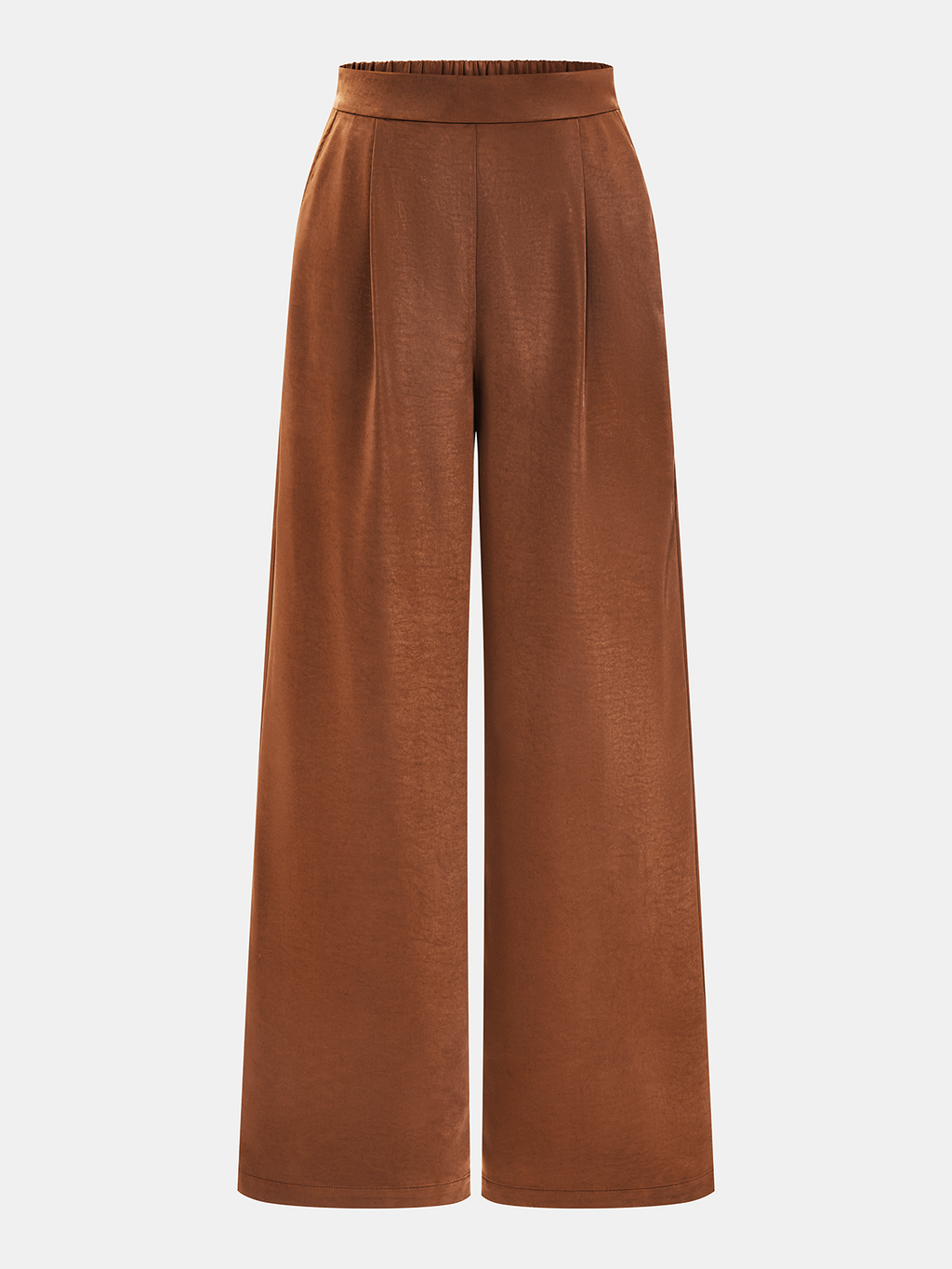 Ensemble haut froncé en satin et pantalon large
