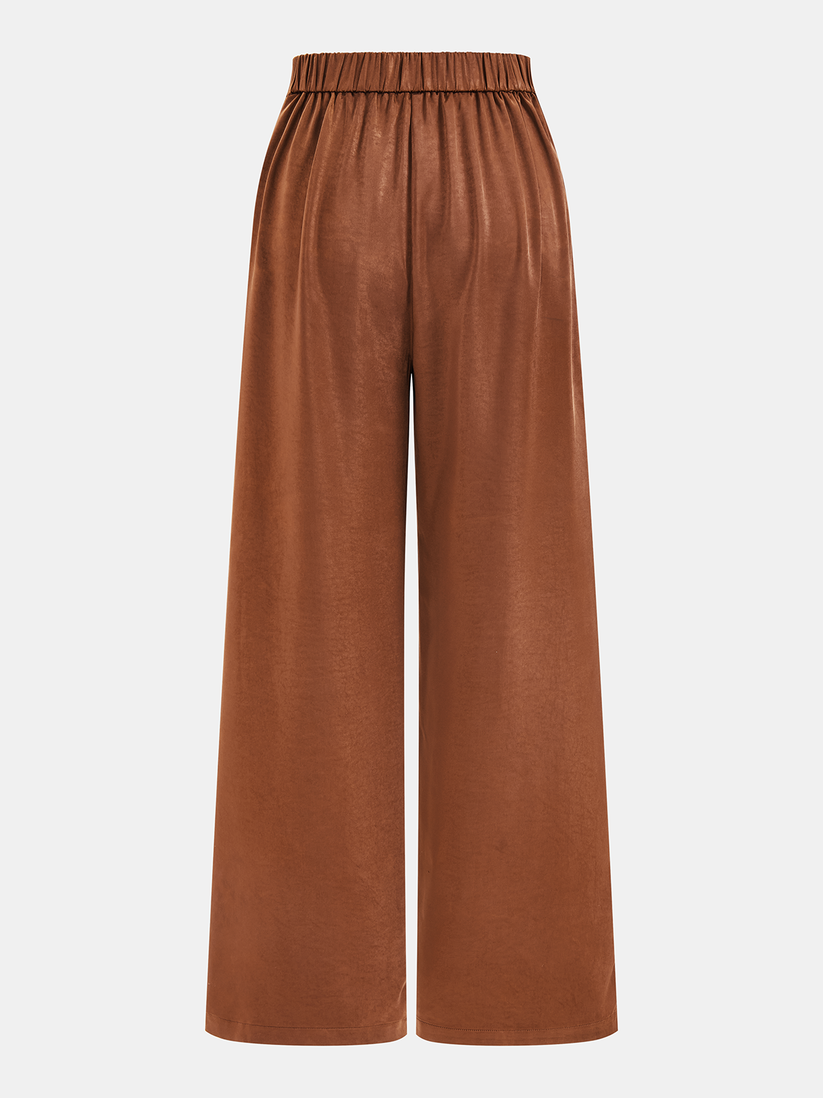 Satiniertes Oberteil mit Raffungen und weite Hose Set