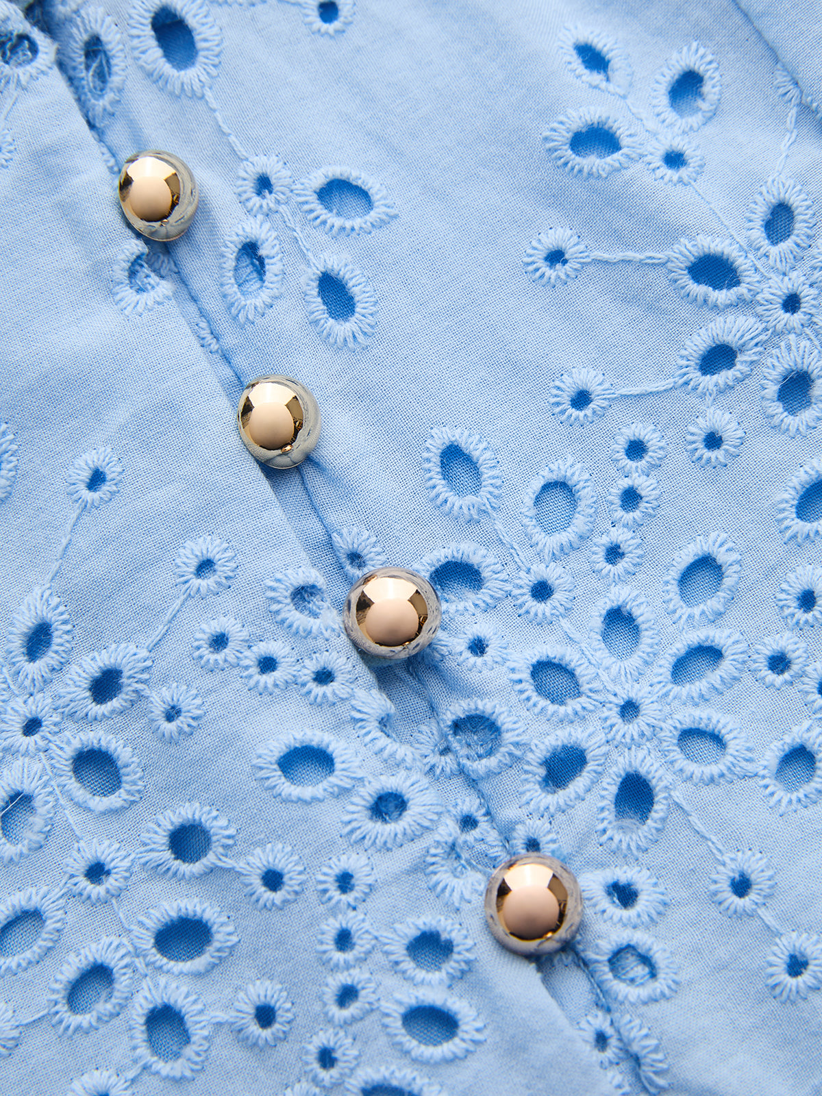 Ärmelloses Kleid aus Baumwolle mit Stickerei und Lochmuster