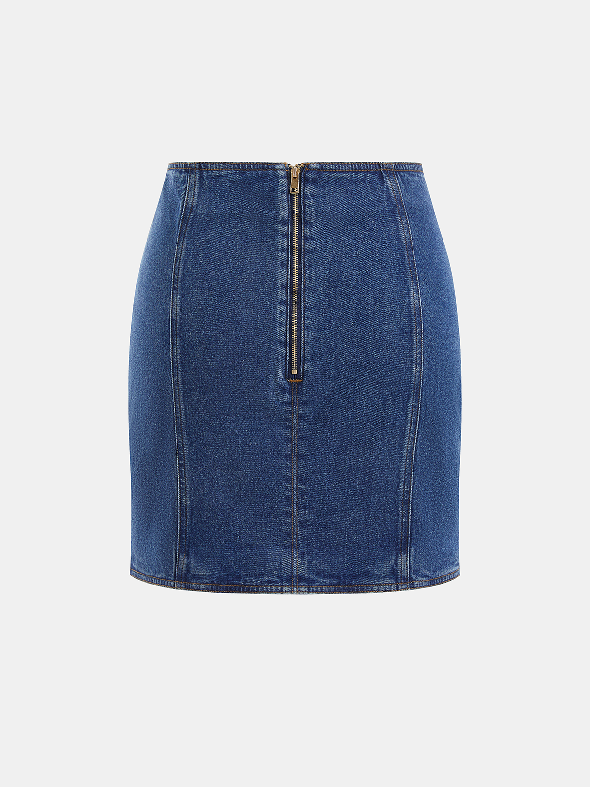 Mini-jupe en jean asymétrique à boucle