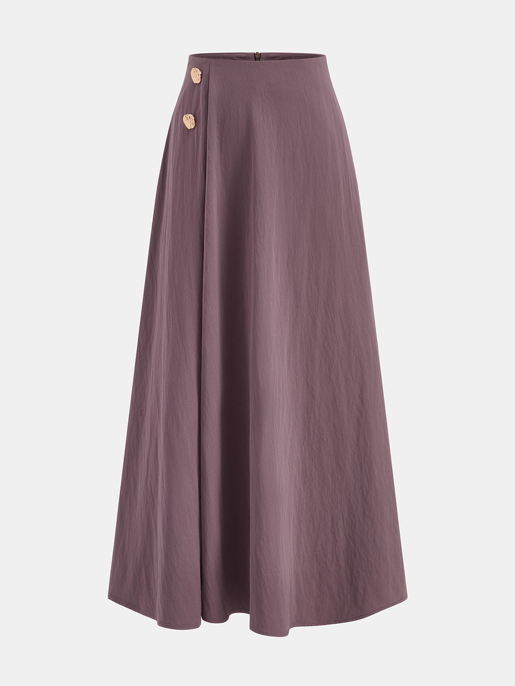 Jupe longue évasée boutonnée en mélange de coton