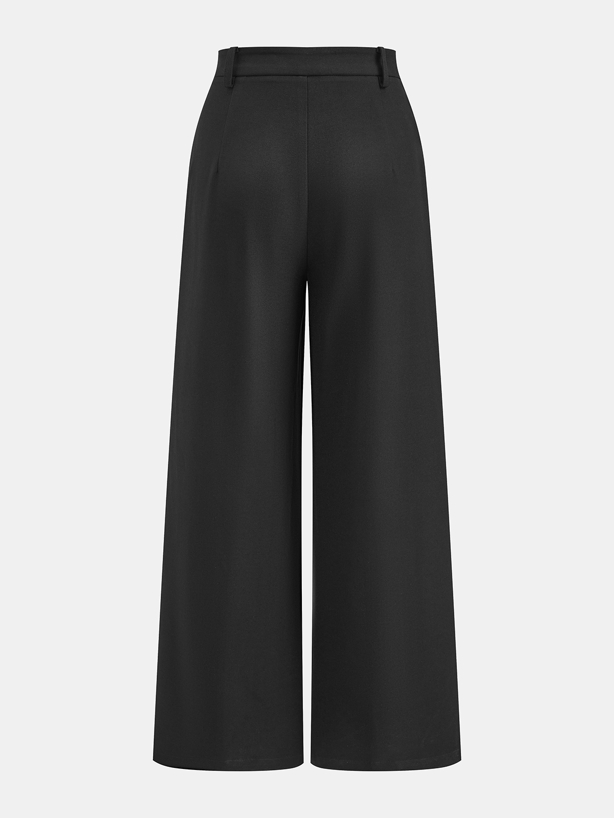 Pantalon large taille haute à boucle
