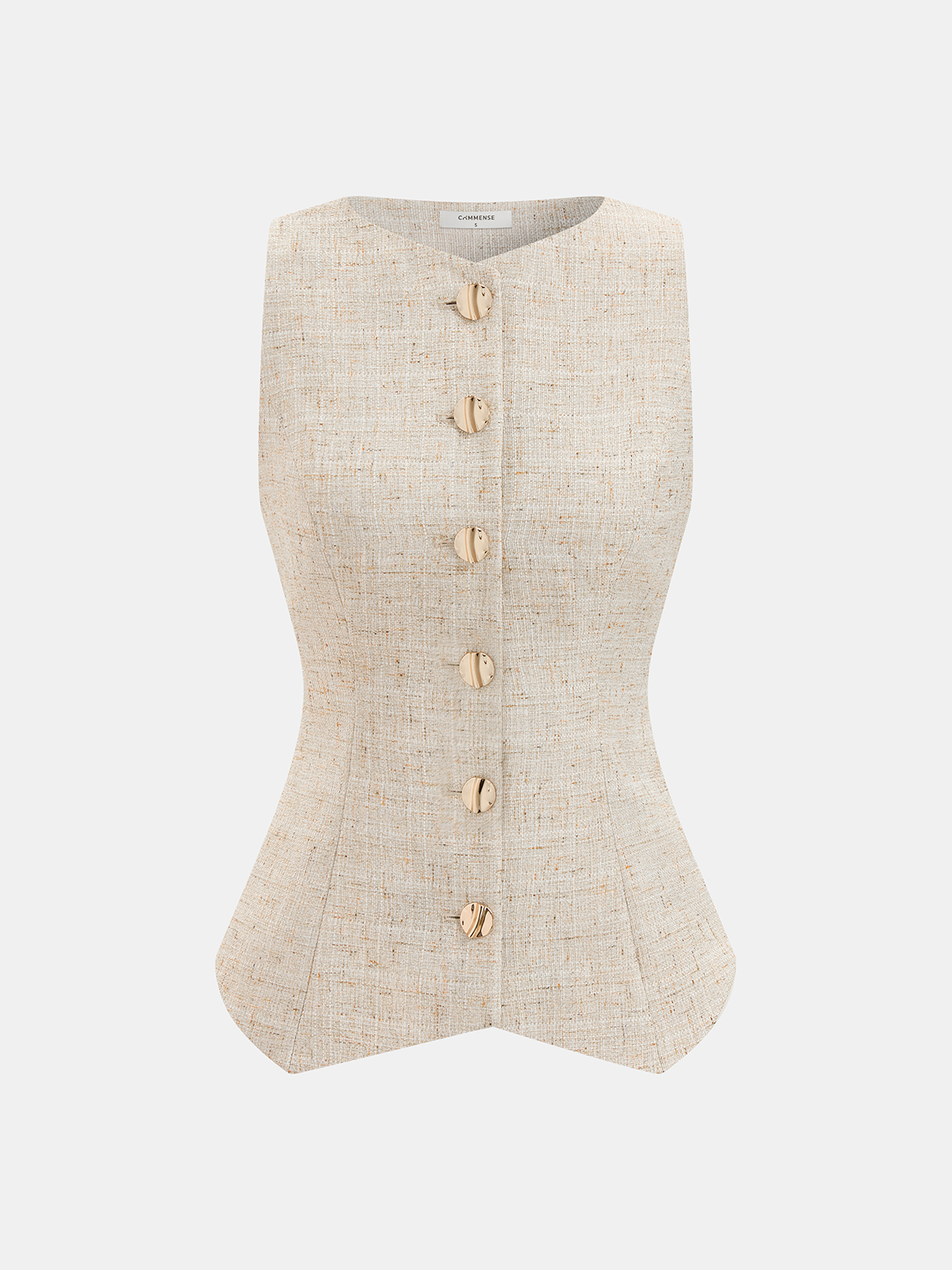 Tweed-Weste mit Knöpfen und Mini-Shorts-Set