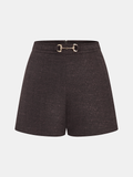 Tweed-Shorts mit Horsebit-Schnalle