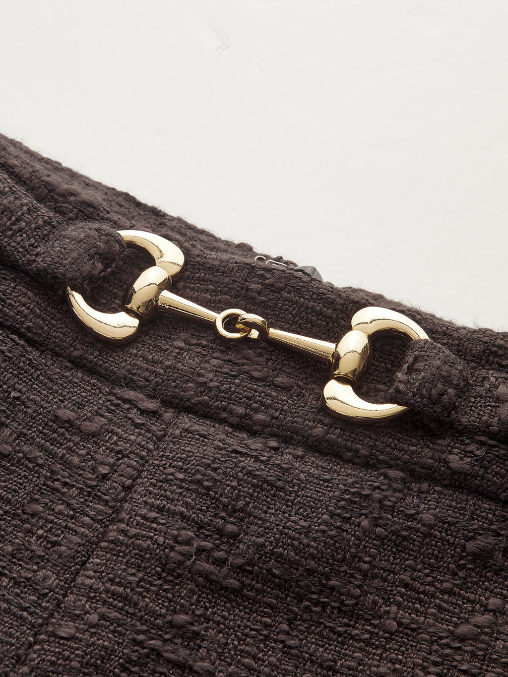 Tweed-Shorts mit Horsebit-Schnalle