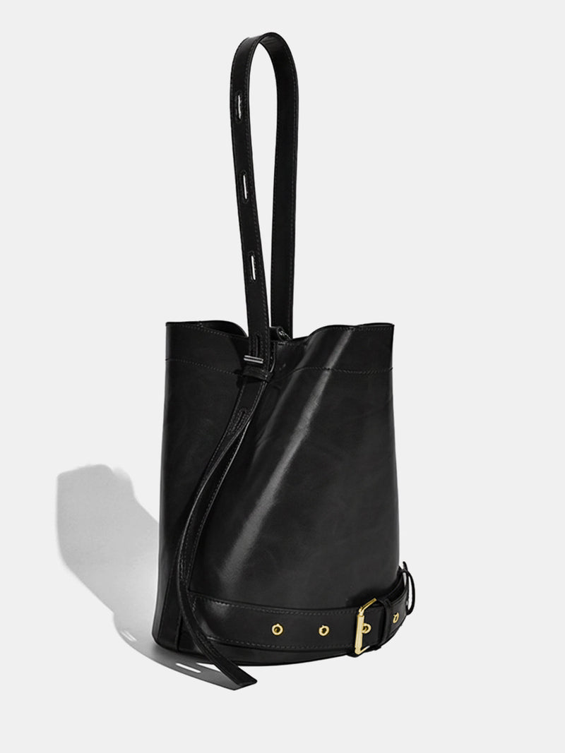 Large-Capacity Buckle Detail Bucket Bag