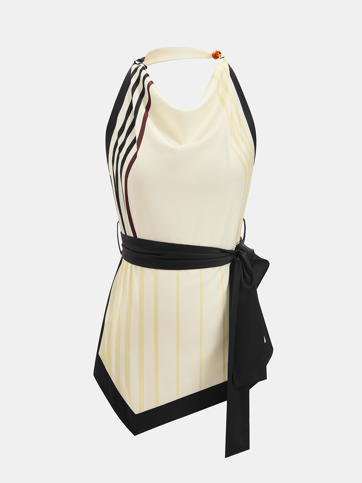 Gestreiftes Neckholder-Oberteil & Hose mit weitem Bein Set
