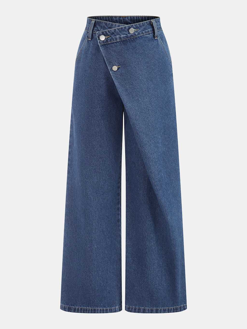 Pantalon en jean asymétrique à jambes larges