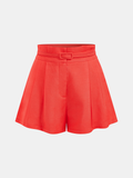 Gürtel-Shorts aus Leinenmix mit Falten