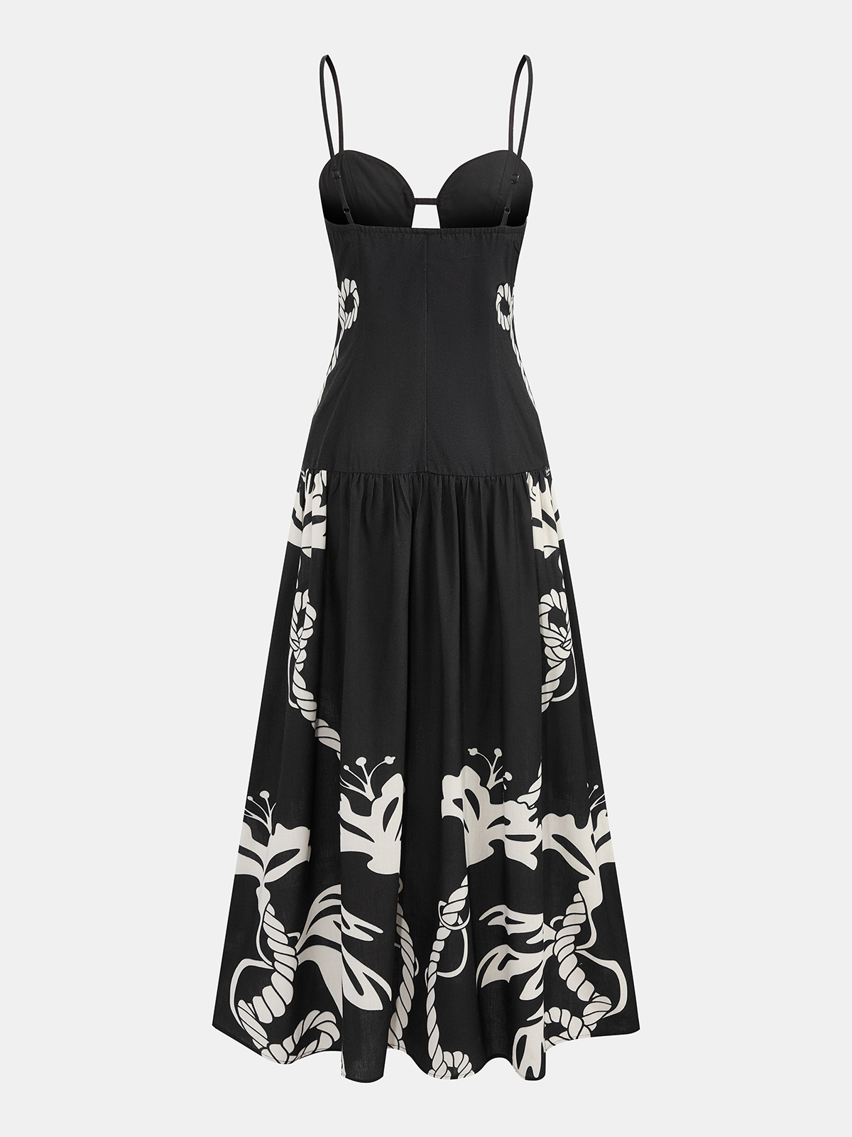 Robe longue imprimée à fines bretelles