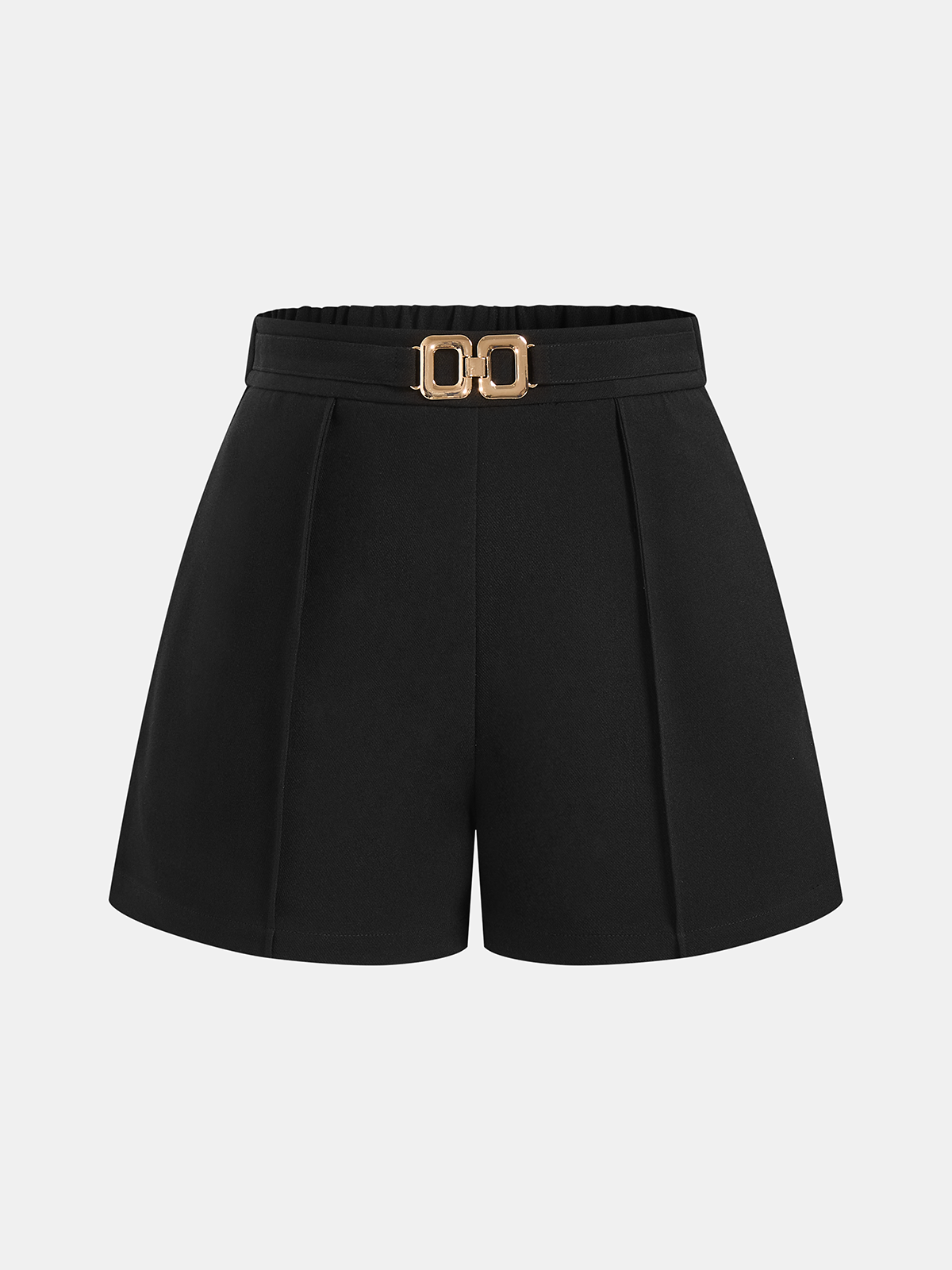 A-Linien-Shorts mit mittelhohem Bund und Metallschnalle