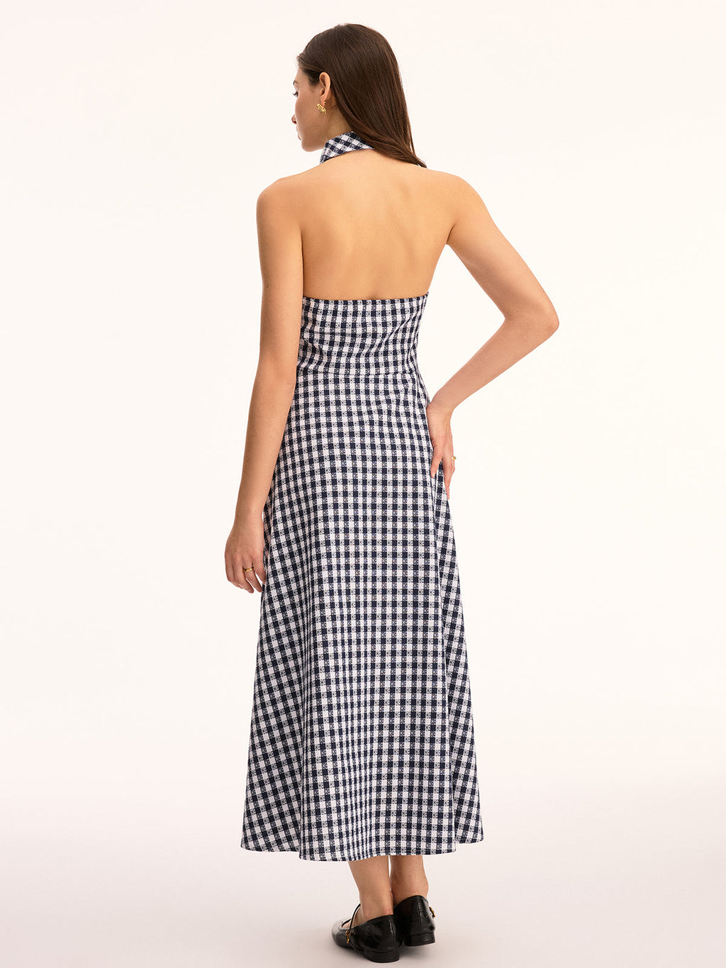 Gingham Sleeveless Maxi Shirt Dress