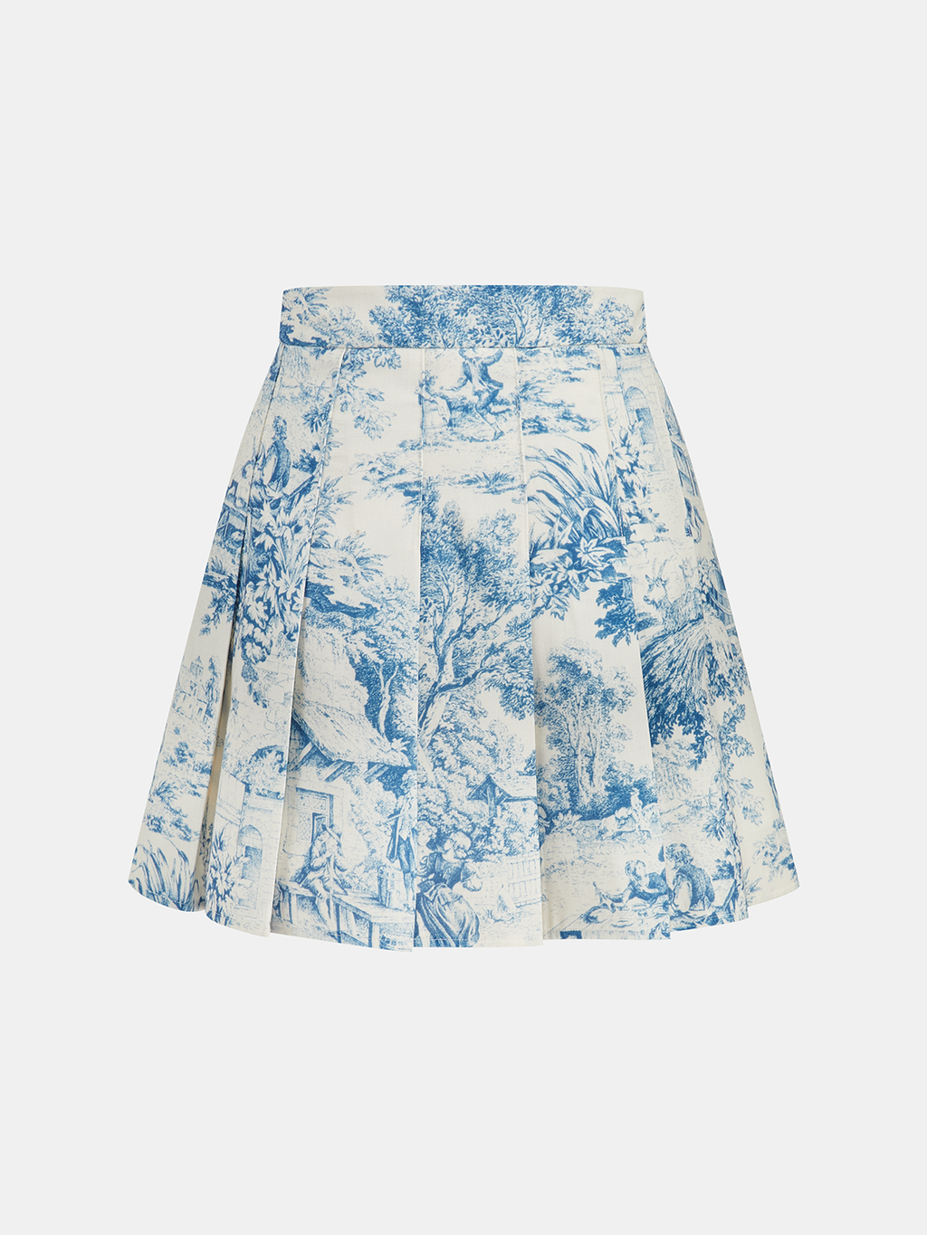 Ensemble gilet imprimé toile de Jouy et jupe plissée