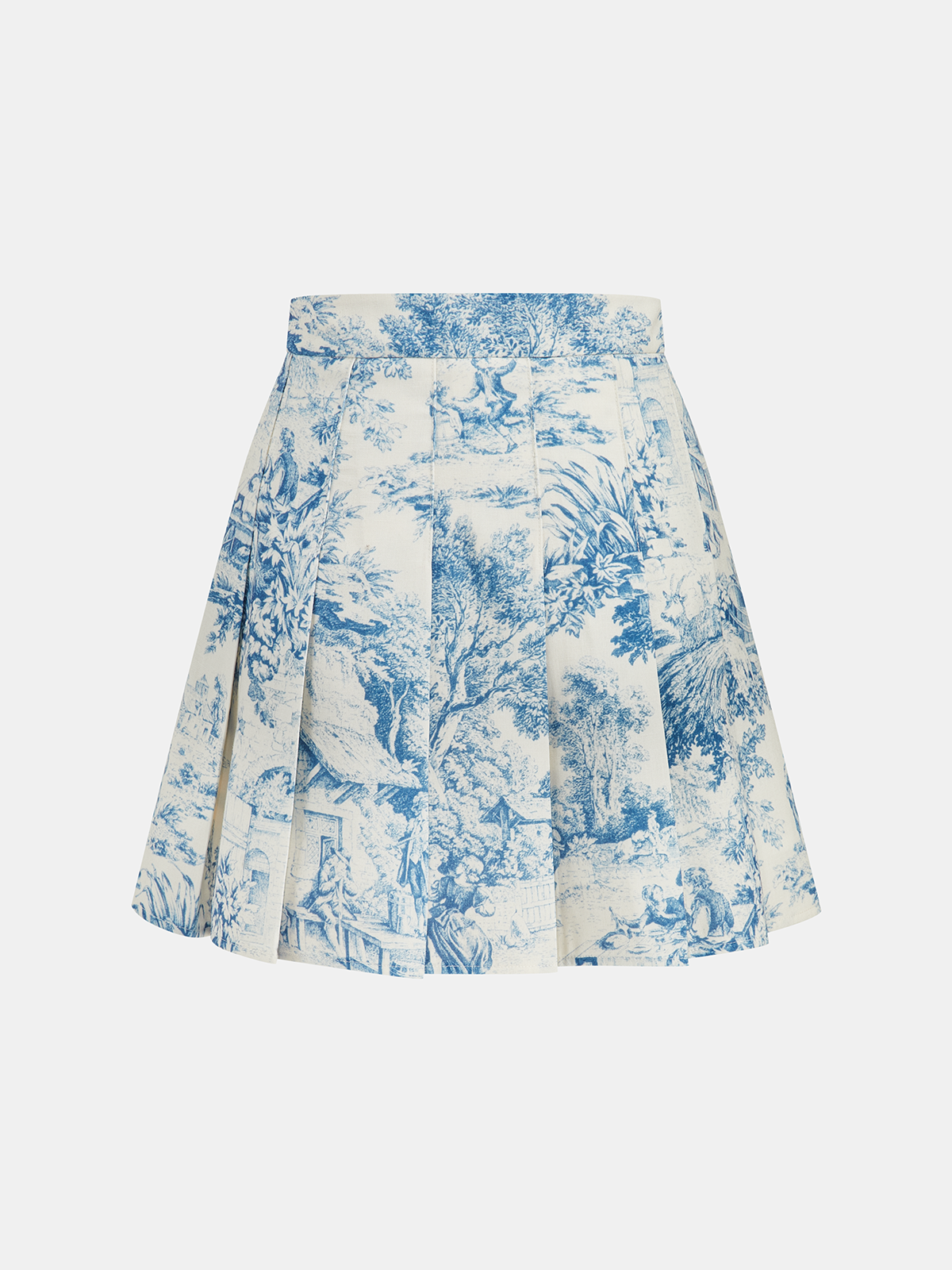 Ensemble gilet imprimé toile de Jouy et jupe plissée