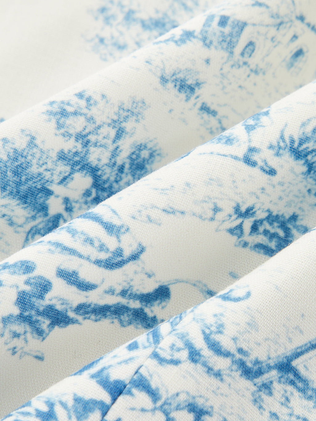 Ensemble gilet imprimé toile de Jouy et jupe plissée