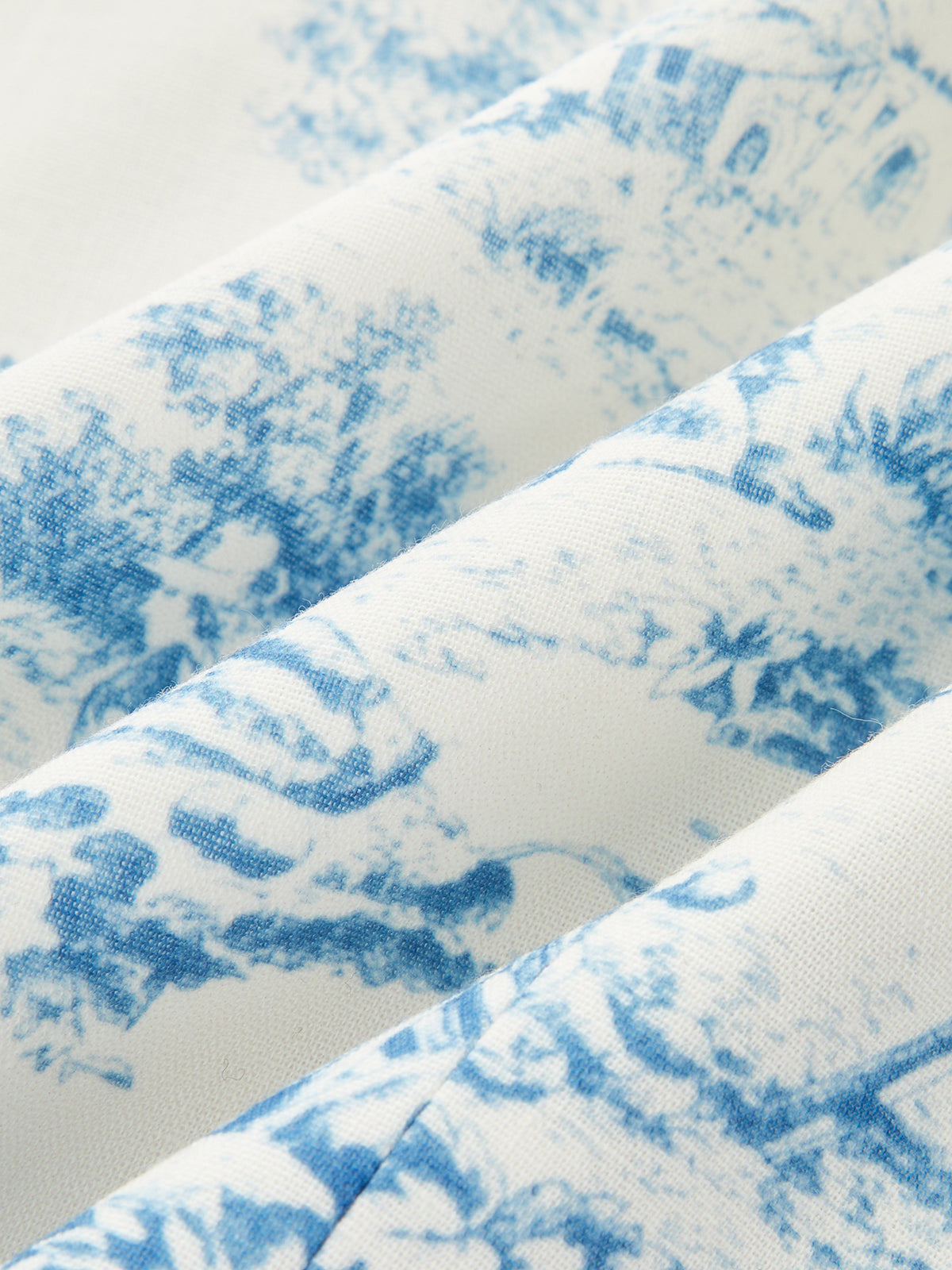 Ensemble gilet imprimé toile de Jouy et jupe plissée