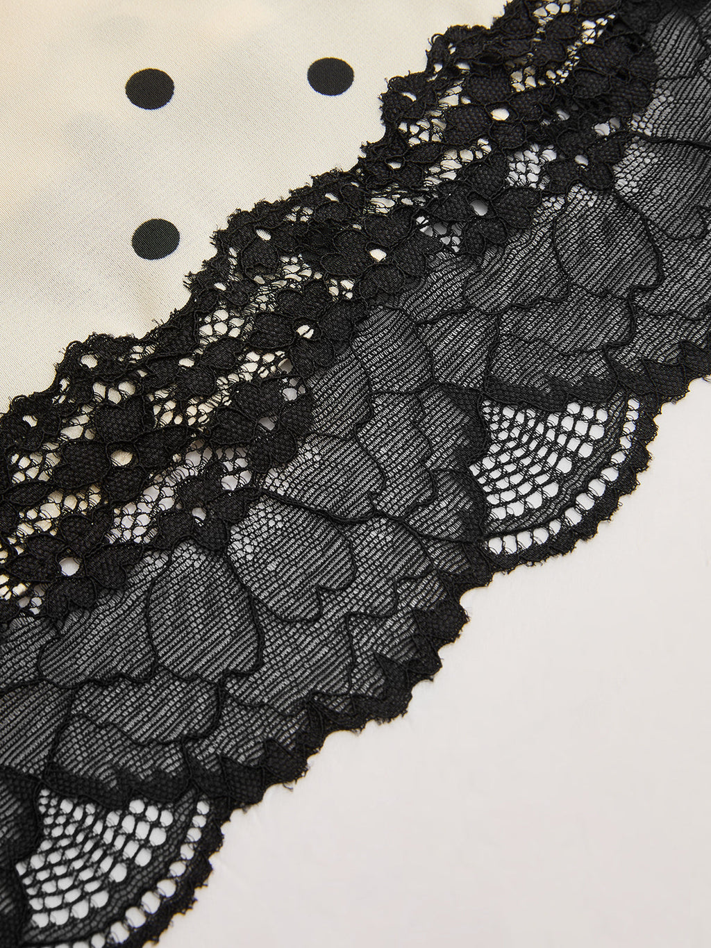 Polka Dot Lace-Trim Mini Skirt