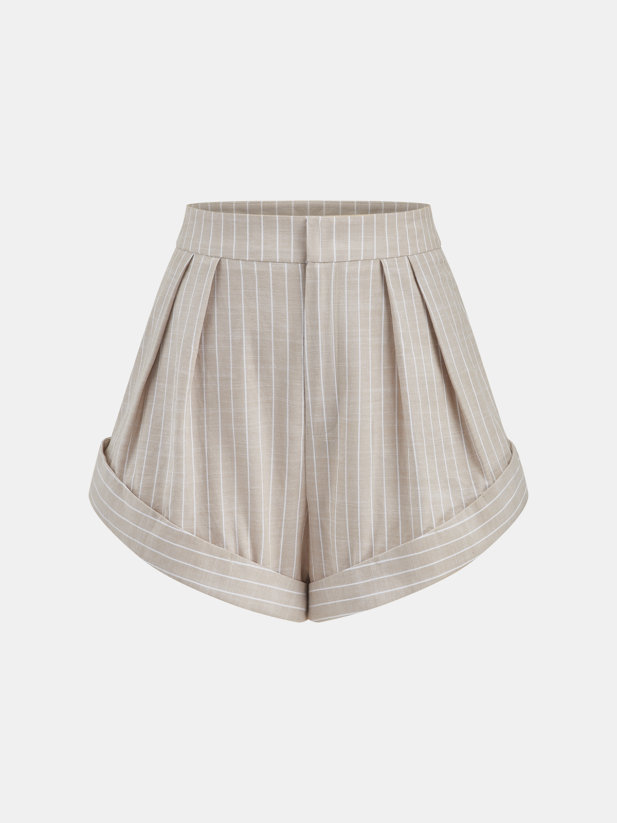 Gestreifte Shorts aus Baumwolle mit Mid-Waist und Falten