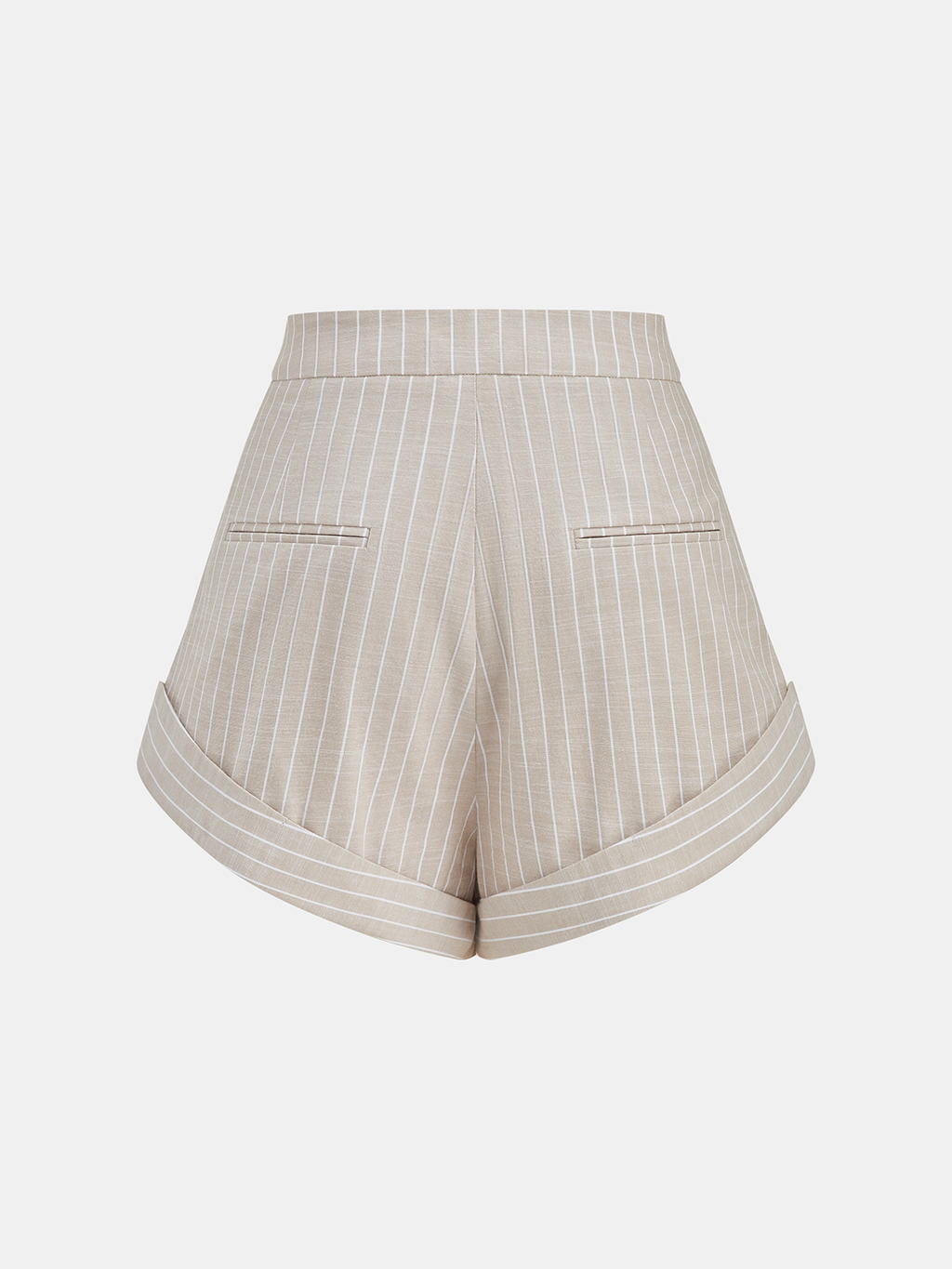 Gestreifte Shorts aus Baumwolle mit Mid-Waist und Falten