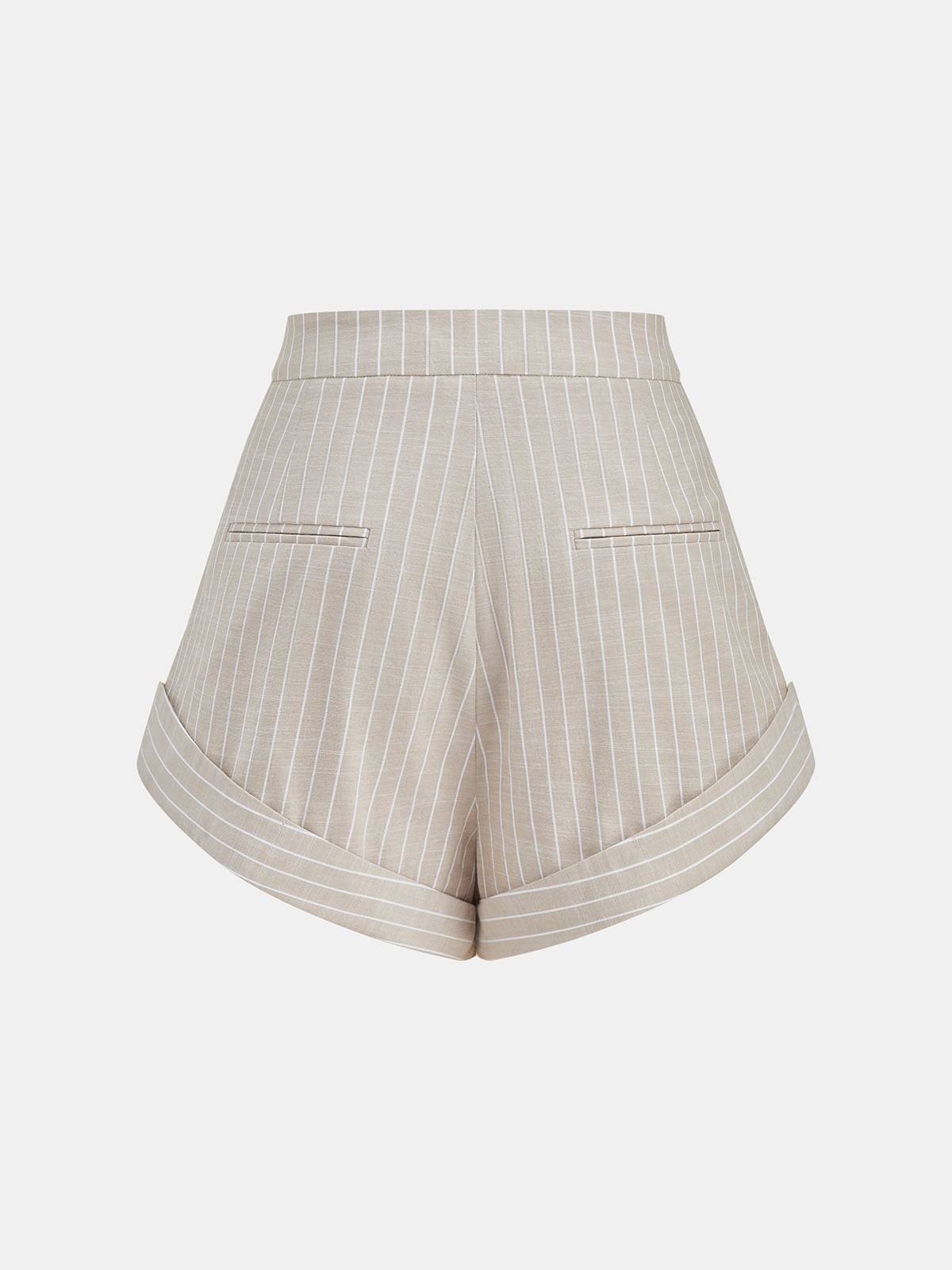 Gestreifte Shorts aus Baumwolle mit Mid-Waist und Falten
