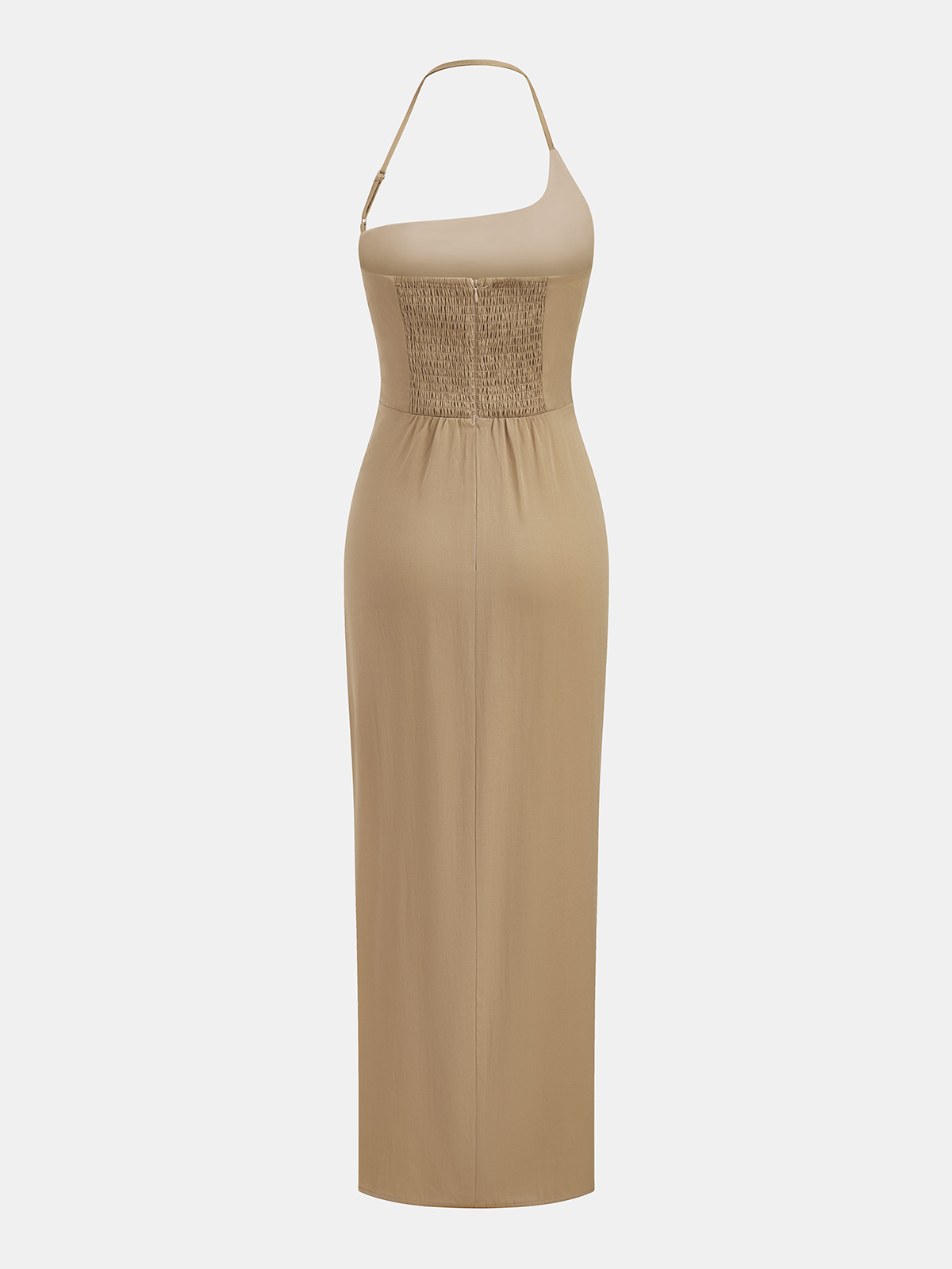 Halter Neck Gerafftes Bodycon Maxikleid