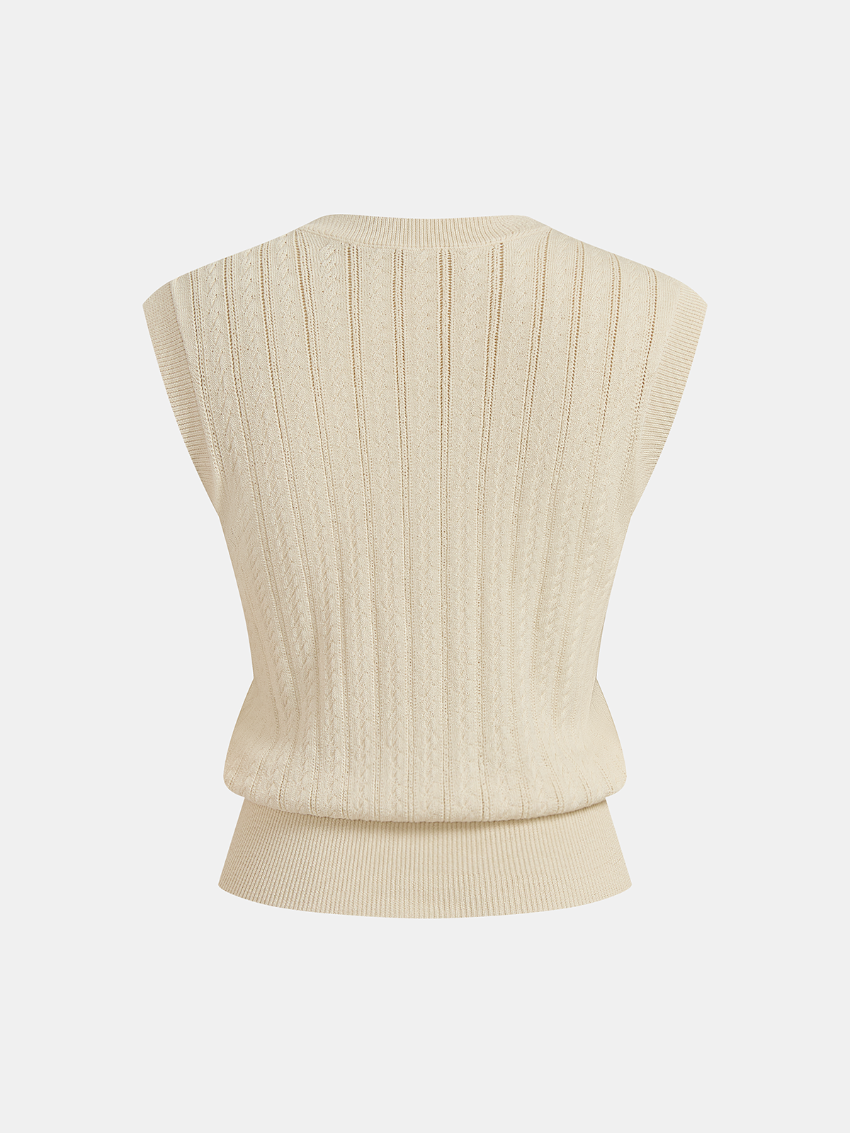 Gilet pull sans manches Henley en maille torsadée