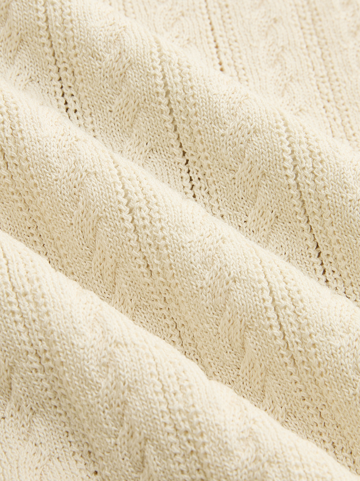 Gilet pull sans manches Henley en maille torsadée