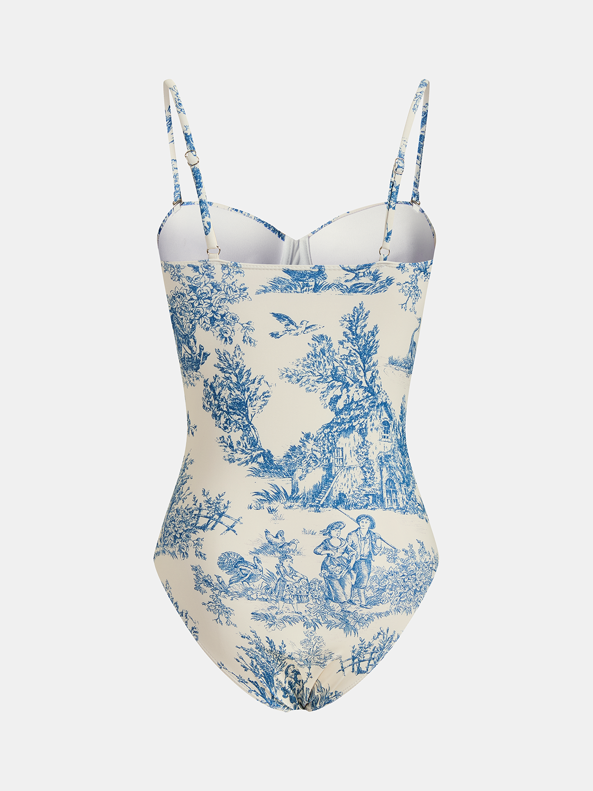 Badeanzug & Wickelrock-Set mit Toile-Muster