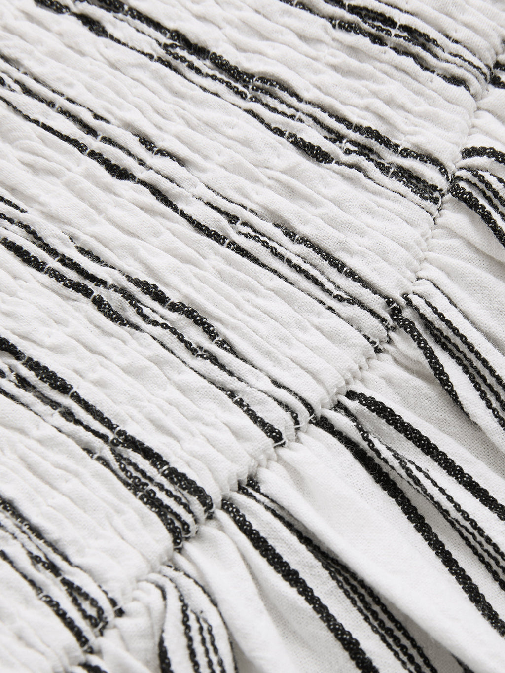Gestreiftes Baumwoll-Halterneck-Tanktop mit Schößchen