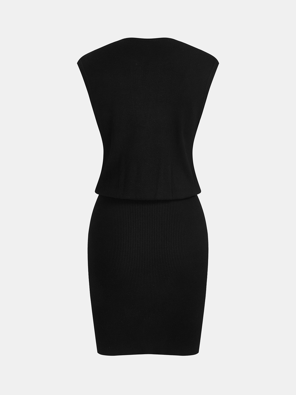 Robe bodycon en tricot sans manches boutonnée sur le devant