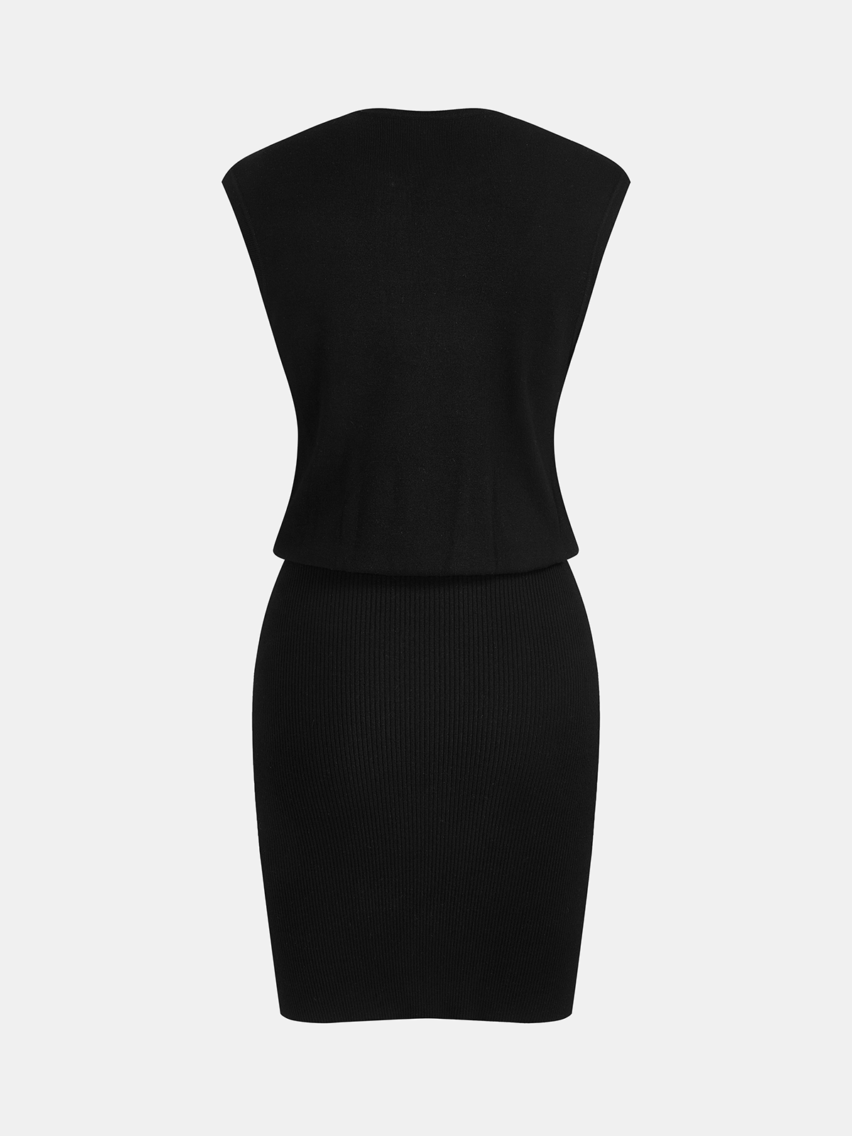 Robe bodycon en tricot sans manches boutonnée sur le devant